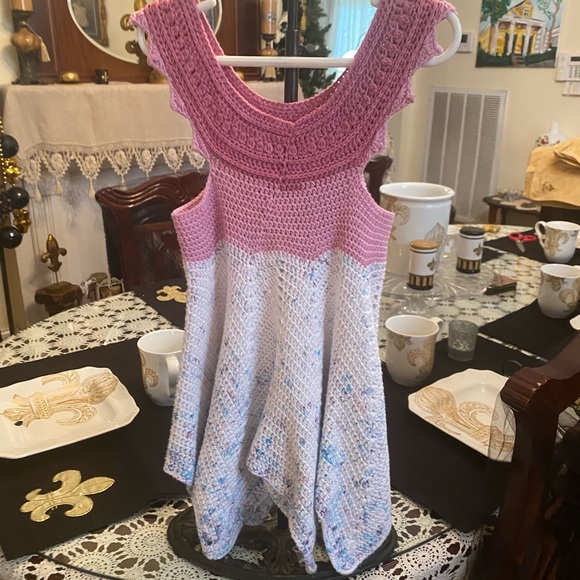 Hand crocheted Toddler Girls Dress size 2T - Picture 8 of 15